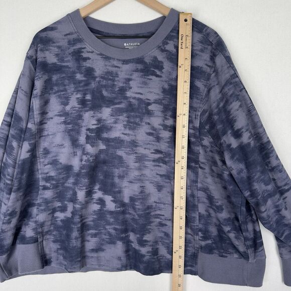 Athleta Sweatshirt Womens 3X Plus Blue Crewneck Pullover Comfort Sporty Farallon - Picture 11 of 11